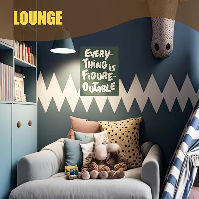 URLLUAE Everything is Figureoutable Positive Canvas Poster Prints 11x14 Inch, Retro Green Inspirational Motivational Quote Canvas Prints Wall Decor for Bedroom Living Room Home Office