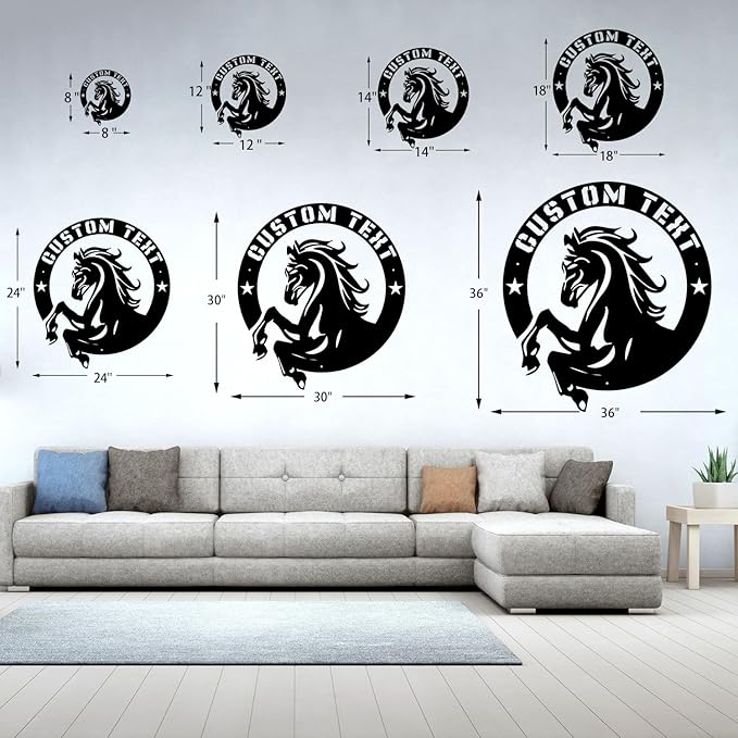 Personalized Horse Metal Sign – Handcrafted Horse Head Wall Art- Perfect Decor for barns, stables, porches, hallways, living rooms, or bedrooms