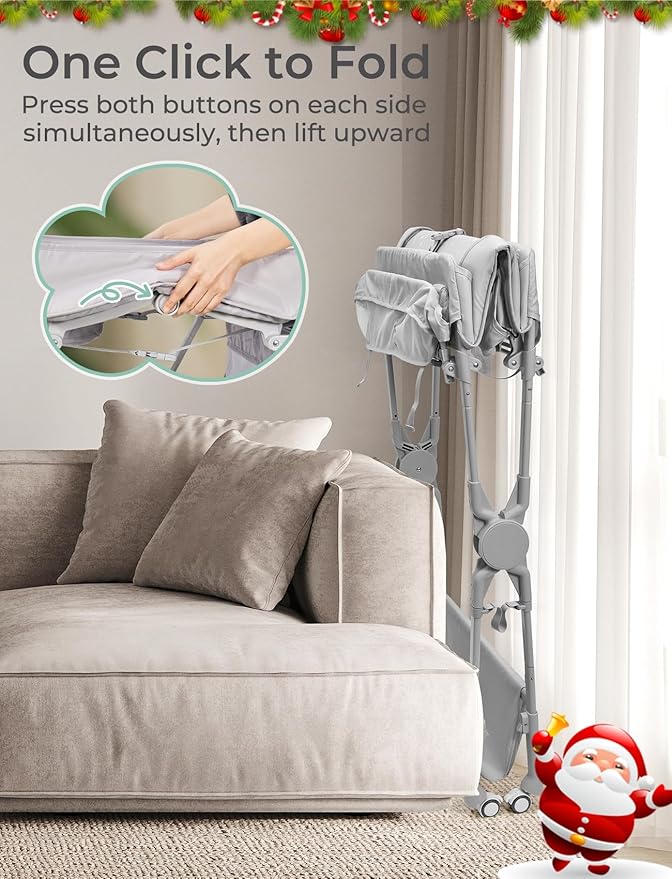 Baby Changing Table with Heating Function, Portable Folding Changing Table with Wheels, Waterproof Diaper Changing Station with 2 Drawers, Adjustable Height, Baby Changing Station for Infant, Newborn