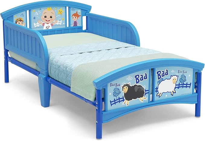 Delta Children Plastic Toddler Bed, Plastic/Steel, CoComelon