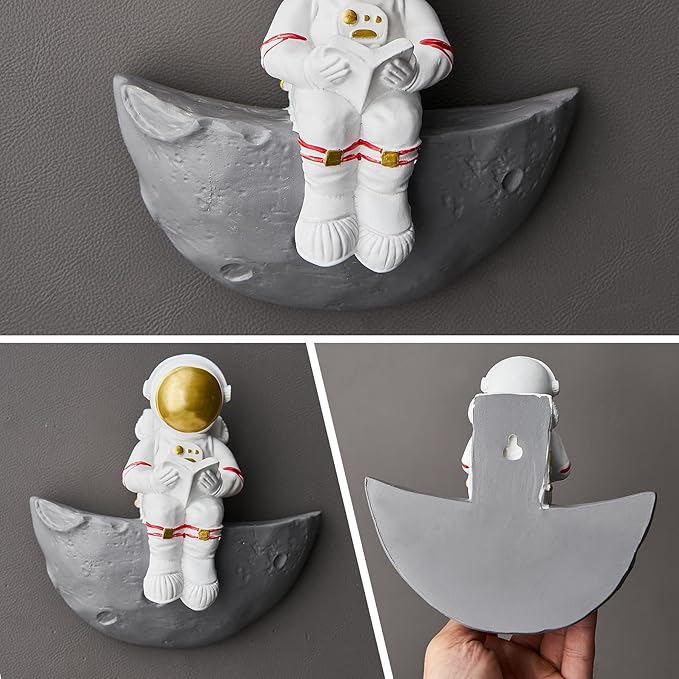 XGZY 3-Piece Astronaut Wall Decoration: Space Theme Outer Space Kindergarten 3D Wall Decoration for Boys Room Decor