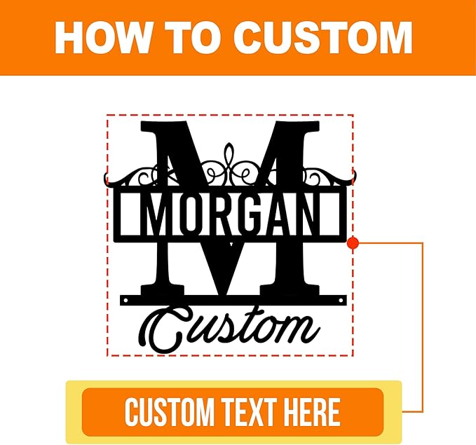 Personalized Last Name Sign, Metal Family Name Sign, Welcome Wall/Door Decor, House Warming Gifts New Home, Personalized Anniversary/Wedding/Bridal Shower Gifts for Couples, Custom Outdoor Signs