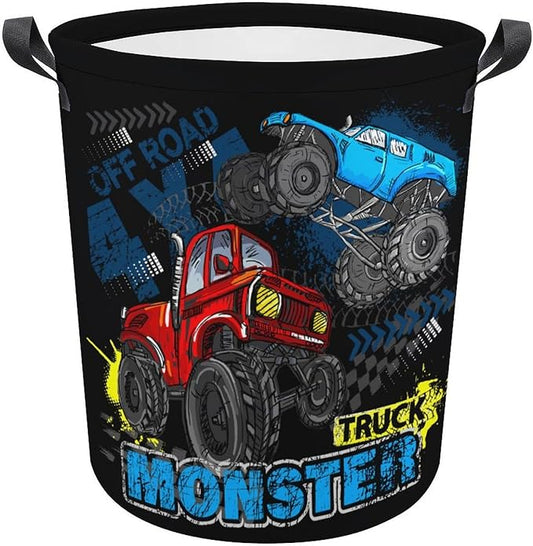 Monster Truck Laundry Basket Boys Room Decor Boys Hamper Dirty Clothes Bin Organizer Monster Truck Birthday Decorations