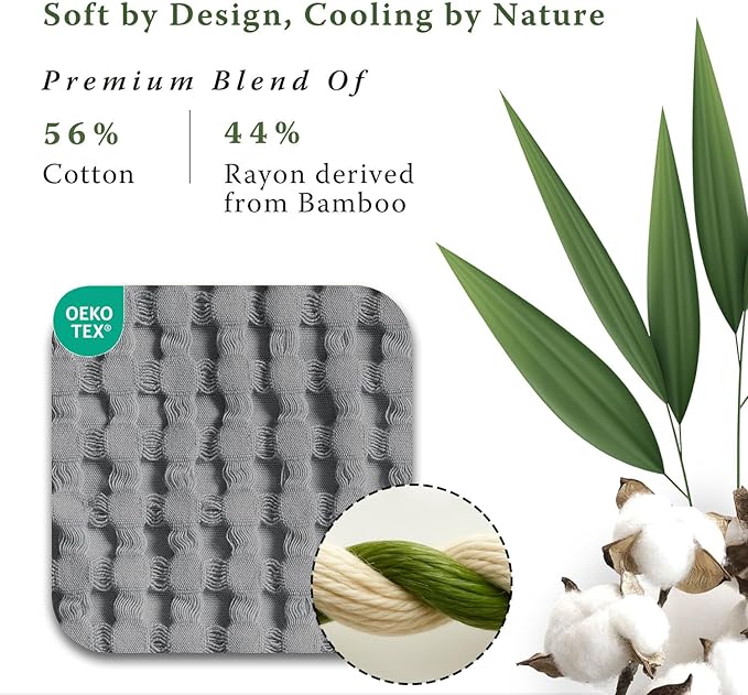 Threadmill Cooling Blanket Twin Size Waffle Weave| Breathable, Lightweight & Ultra-Soft | Made from Rayon Derived from Bamboo | Waffle Throw for Couch and Sofa | 68 x 92 Inches | Scottish Grey