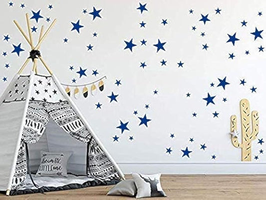 155 Pcs Dark Blue Star Wall Decals – Removable Mix of 1-4 Inch Peel & Stick Vinyl Stickers for Kids Room, Nursery & Playroom Decor