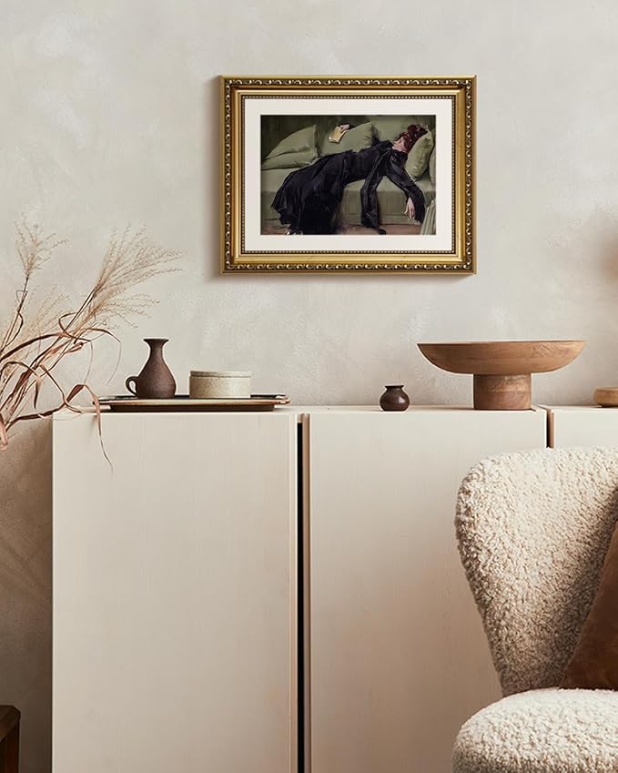 ARPEOTCY Vintage Gold Framed Wall Art, Classical Trendy Woman Gallery Paintings, Victorian Farmhouse Canvas Prints Home Decor, Wall Decor for Living Room Bathroom Bedroom, 11x14 inch