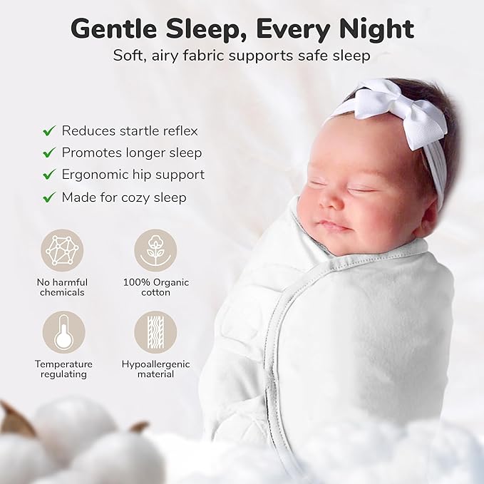 Mama Cheetah Baby Swaddle Sack, Organic Cotton Swaddle Blanket, Adjustable Swaddle Sleep Sacks, Easy Swaddles for Boy Girl 0-3 Month, Baby Essentials, 4-Pack