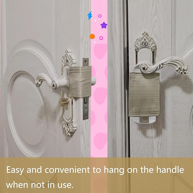 Door Latch Silencer, Quiet Door Closer Cushion, Padded Door Latch Cover for Baby, Nursery, Light Sleepers Noise Reduced Prevent from Locking for Toddler Safety - 4.1 * 3.1 inch, Brown, Pack-3
