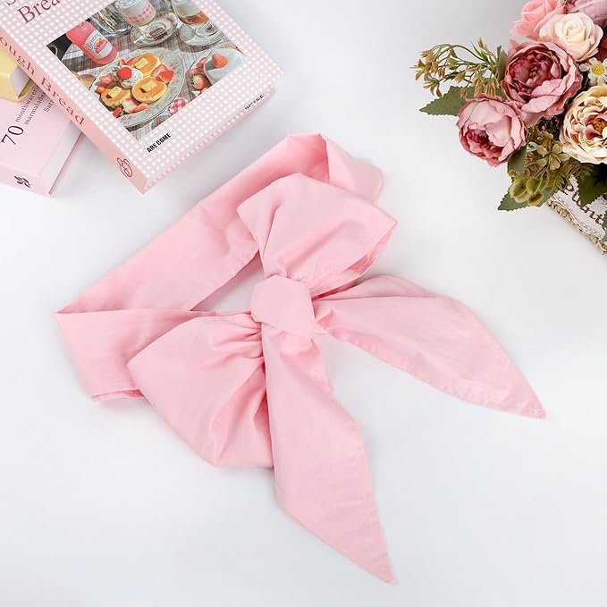 Newborn Swaddle Sash, Soft Cotton Bow Decorative Strap for Swaddles, Adorable Maternity Bow Sash, 70x5.5 Inch, Pink
