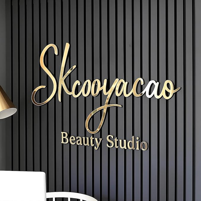 Custom Acrylic Business Logo Sign, 3D Laser Cut Acrylic Letters, Personalized Business Logo Sign for Shop Salon Office Wall Decor Company Cafe Retail Store Studio Bar Club Restaurant