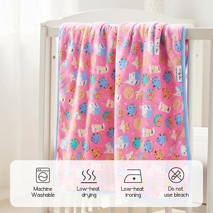 Supersoft Baby Blankets for Girls Boys, Rayon Made from Bamboo Baby Quilt - Breathable & Hypoallergenic Blanket for Bedding Crib Stroller 30"x40" (Pink Dessert)