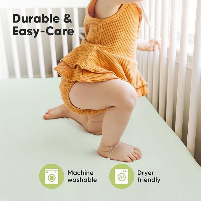 KeaBabies 2-Pack Baby Crib Sheets for Boys, Girls - 52x28 Viscose Derived from Bamboo Toddler Bed Sheets Neutral, Fitted Crib Mattress Cover for Standard Baby Bedding, Soft & Cozy (Wildflowers)