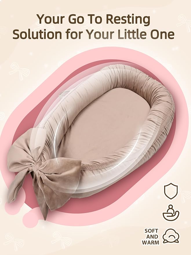 Baby Lounger, Infant Lounger for Newborn,Portable Baby Nest Cover Breathable & Soft, Newborn Essentials