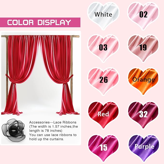 10x10ft Wrinkle Free Red Photo Curtains Backdrop Red Photo Curtains Background Wedding Backdrop for Wedding Graduation Birthday Party Photography YUNBSDJ045