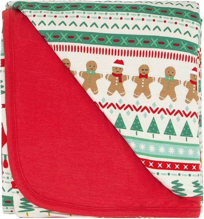 Little Sleepies Christmas Blanket, Soft Viscose from Bamboo Christmas Throw Blanket for Baby Boys & Girls, Lightweight, 50" x 50", Large (Fair Isle)