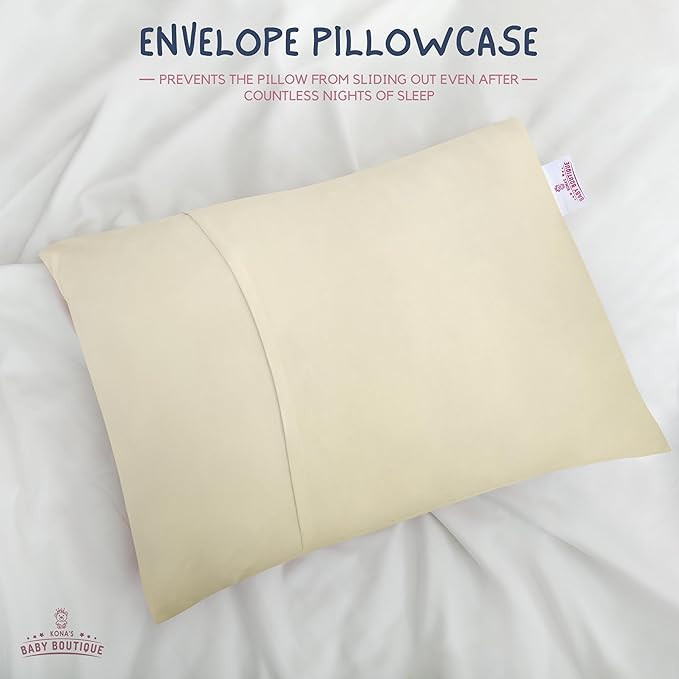 Kona's Perfect Toddler Pillow - Creamy Yellow, Softest Pillowcase - 13 x 18 inch - Ages 2-3
