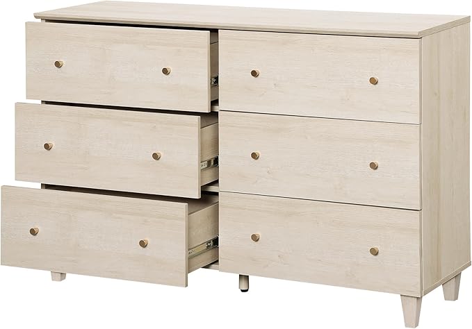 WAMPAT 12 Drawer Wood Dresser for Bedroom, 2-in-1 Extra Wide Chest of Drawers, Modern Storage Organizer Units with Solid Wood Legs for Closet, Living Room, Kids Room, Nursery, Light Oak, 94.4"