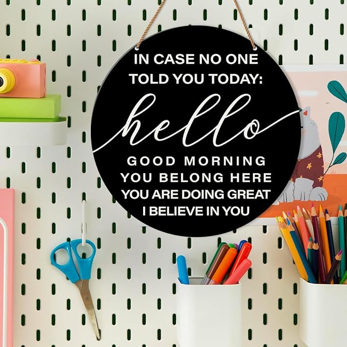 HSNBT High Middle School Wall Sign - Inspirational Classroom Decor, Motivational Teacher Hanging Decoration - 'In Case No One Told You Today'