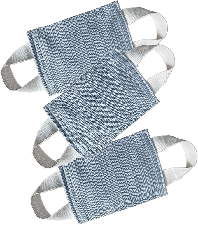 Door Silencer Cloth Latch Covers, Baby Door Cover Quiet Close Pads to Reduce Slamming Noise, Door Latch Cushion Pads to Prevent Door Slamming for Safety (3, Grayish Blue, 4.1 * 3.1 inches)