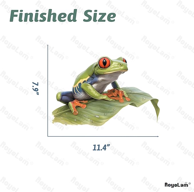 Lifelike Red Eyed Tree Frog Wall Decal Nursery Animal Wall Sticker Removable Peel and Stick Wall Art Decor for Kid Baby Classroom Preschool Living Room Playroom Bedroom School