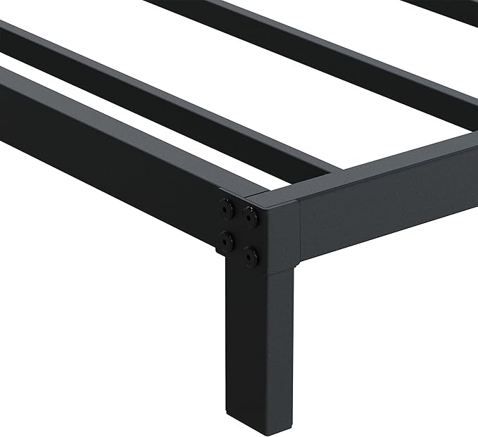 7 Inch King Bed Frame Heavy Duty Low Profile Metal Platform No Box Spring Needed Mattress Foundation, Easy to Assembly, Noise Free, Black