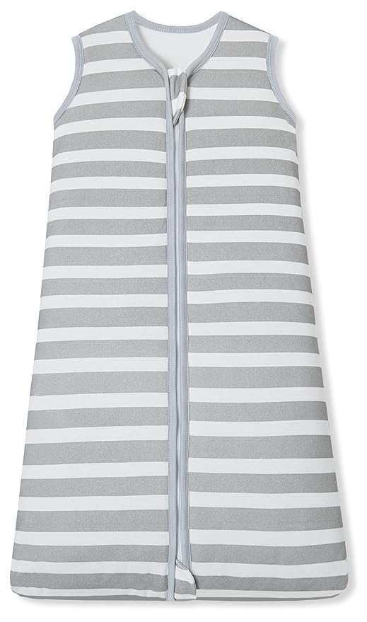 Baby Sleep Sack 6-12 Months 1.5 TOG, 2 Pack Bamboo Baby Wearable Blanket with 2-Way Zipper, Infant Toddler Sleeping Sack for Newborn Boys and Girls, Stripe