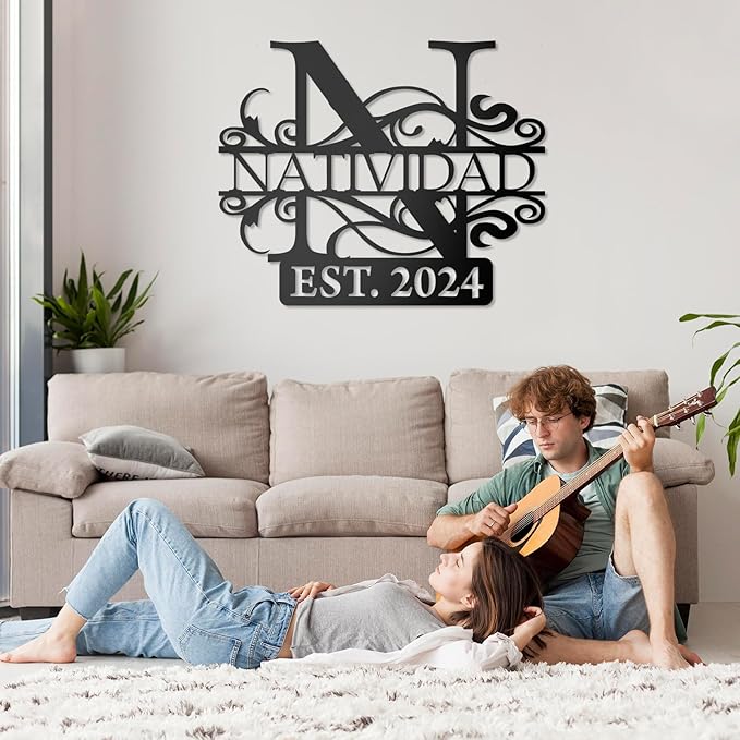 Personalized Family Name Metal Sign | Split Letter Monogram | Metal Signs Customized | Metal Letters for Outdoor Signs | Last Name Sign | Metal Art Wall Decor | Housewarming Wedding Gifts