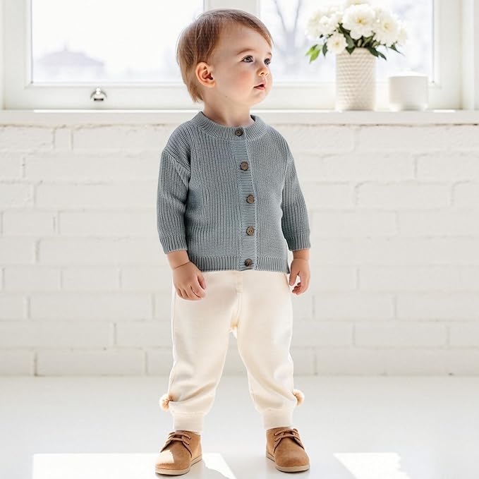 Newborn Baby Boy Girl Knit Sweater Cardigan Winter Warm Button Down Sweatshirt Top Outfit Cute Infant Fall Clothes