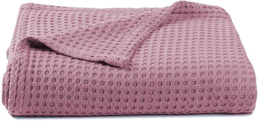 36” X 40” Inches Cooling Baby Waffle Weave Blanket, Ultra-Soft Lightweight Receiving Blanket for Newborn, Breathable Comfortable Baby Swaddle Blanket for Boys and Girls(Mauve)