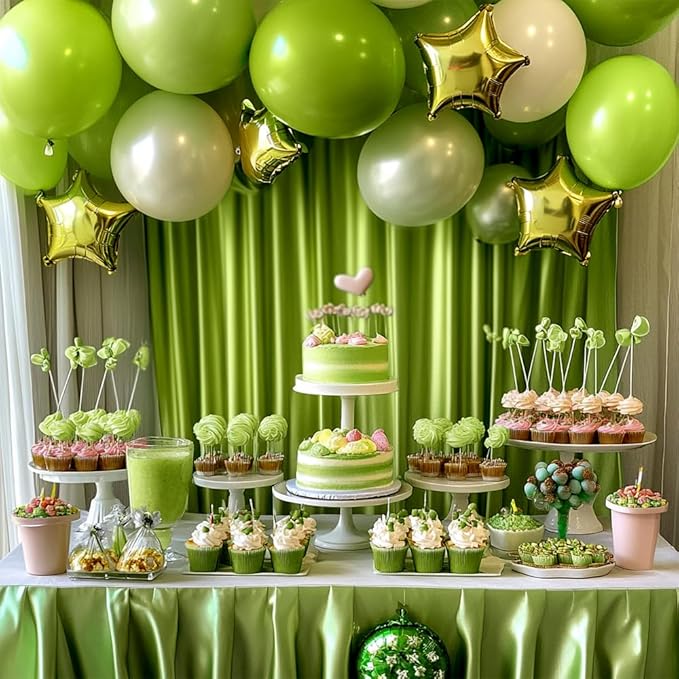 10x10ft Wrinkle Free Parrot Green Photo Curtains Backdrop Parrot Green Curtains Photo Backdrop for Parties Bridal Shower Birthday Photo Photography YUNBSDJ157