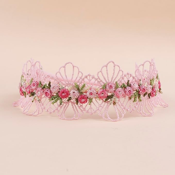 cherrboll Baby Flower Bows Headbands 6pcs Floral Hair Wraps Nylon Hairbands Crown Newborn Infant Toddler Hair Accessories