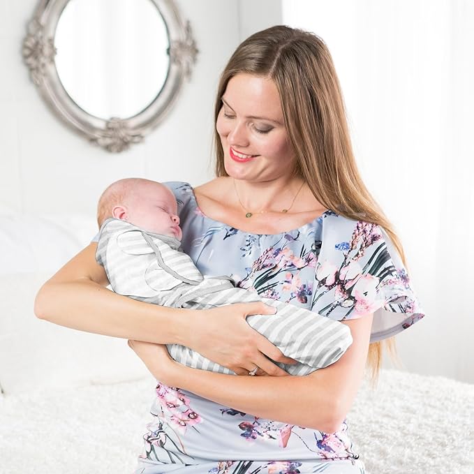 Baby Swaddle Sack, Organic Swaddle Blanket, Newborn Swaddle Sack, Adjustable Baby Wrap Sling, Easy Swaddle for 0-3 Months Boy and Girl