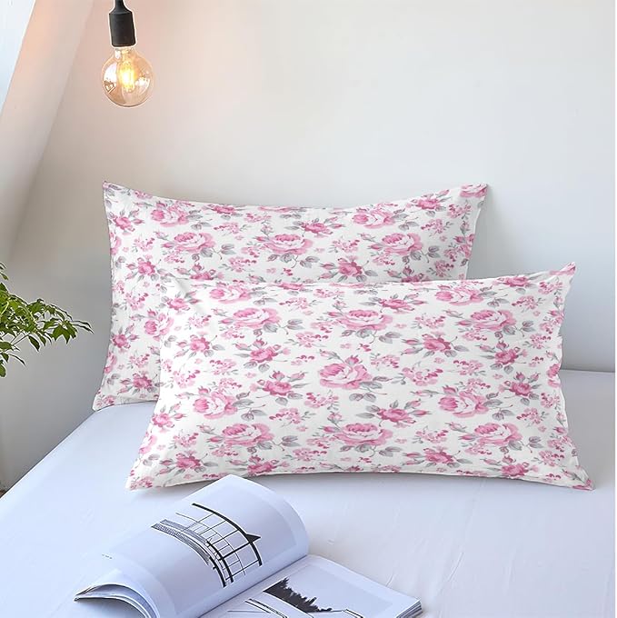 Floral Duvet Cover Full Teen Girl Botanical Flower Coquette Bedding Comforter Cover Soft with 2 Pillowcases Cottagecore Full Duvet Cover with Zipper Ties,3 Piece Bedding Sets