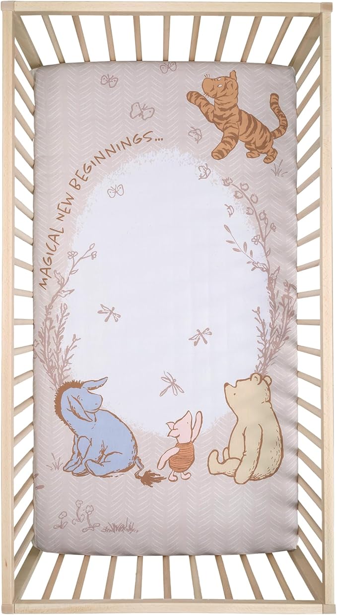 Lambs & Ivy Disney Baby Pooh Bear & Pals Cotton 3Piece Nursery Crib Bedding Set
