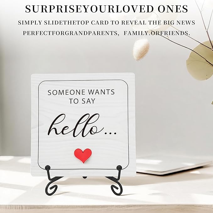 Pregnancy Announcement for Grandma Grandparents, Ultrasound Picture Frames Pregnancy Announcement Sign, Baby Announcement Wooden Surprise Box, Pregnancy Reveal to Husband Friends, Auntie, Uncle