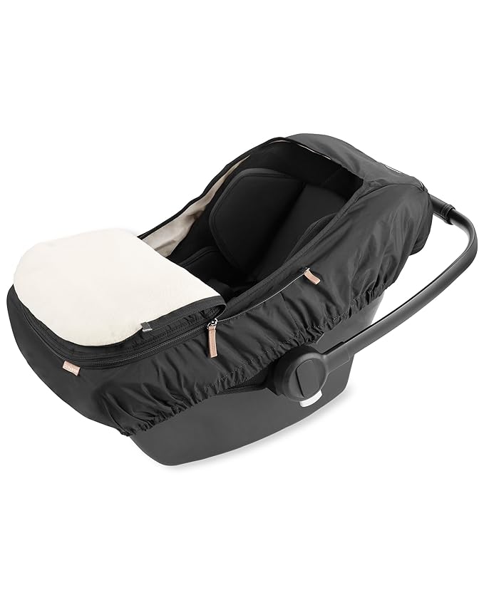 Skip Hop All Seasons Baby Car Seat Cover 4 in 1 Universal Fit with UPF40+ Sunshade and Water Resistant Fabric Oat