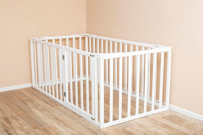 BUSY WOOD Montessori Floor Bed Frame with Rails - Toddler Bed Frame - Montessori Floor Toddler Bed - Floor Bed Frame for Kids - Kids Wooden Bedframe - Montessori Bedroom Furniture (Model 20)
