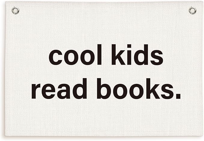 Lacama Cool Kids Read Books Banner, Reading Corner Decor for Classroom Flags Banners, Read Sign Wall Hanging Banner Flag Decor for Reading Nook,30x20 Inch