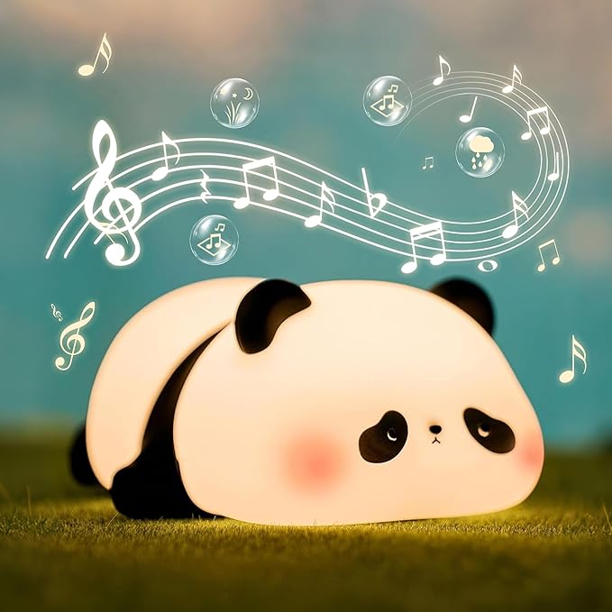 Panda Night Light with White Noise, Sound Machine for Baby Sleeping Aid ,Toddler Sleep Trainer 4 Soothing Sleep Sounds,Timer/Dimmable Nursery Silicone Night Light, Cute Panda Gifts for Kids Boys/Girls