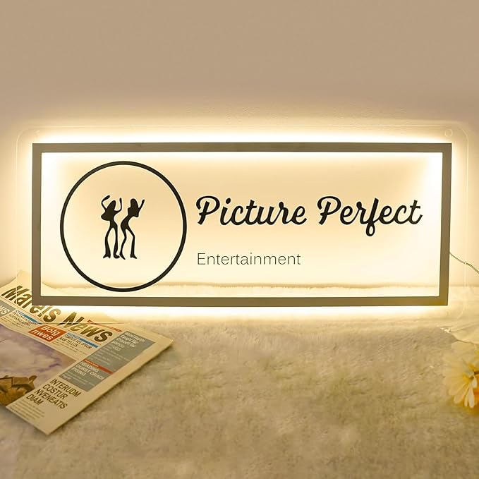 Custom Backlit Acrylic Logo Sign, Light Up Signs - Personalized Illuminated Logo Sign with Floating Acrylic Design for Retail Stores, Restaurants, Offices, and Hair Studios, Rectangle Shape