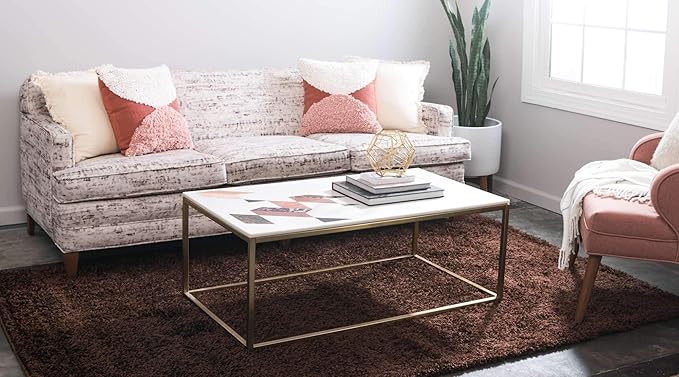 Unique Loom Solid Shag Collection Area Rug (3' 3" x 5' 3" Rectangle, Chocolate Brown)