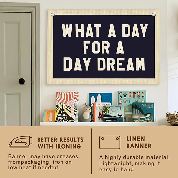 Lacama Boys Room Decor, Boy Nursery Decor, Canvas Banner Wall Hanging Banner Flag Decor for Nursery Playroom Toddler Room, Boys Kids Rooms Decor 30x20 Inch