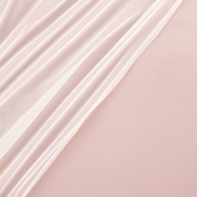 TOWN & COUNTRY LUXE Talia Double Layer Indoor Curtains, Sheer and Room Darkening Blackout, Grommet Top, Energy Efficient, 2-Pack Set, 52"x63", Rose Blush