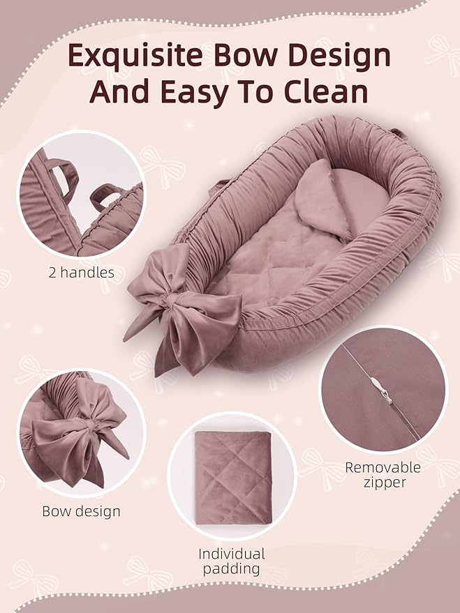 Baby Lounger, Infant Lounger for Newborn,Portable Baby Nest Cover Breathable & Soft, Newborn Essentials