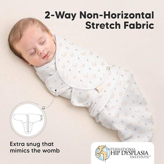 KeaBabies 3-Pack Organic Baby Swaddle Sleep Sacks - Swaddles for Newborns, Infant 0-3 Months, Baby Girls, Boys, Soft & Snug Newborn Sleep Sack, Nursery Swaddling Blankets (Nibbles/Bruce)