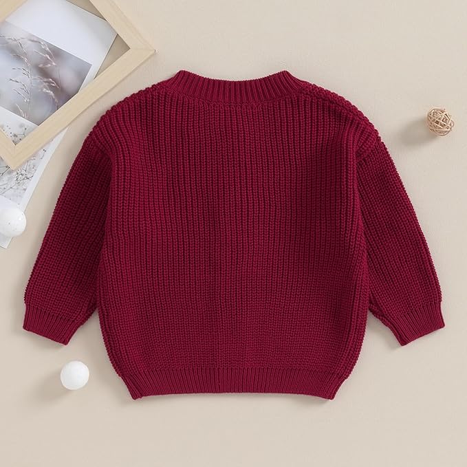 Newborn Baby Boy Girl Knit Sweater Cardigan Winter Warm Button Down Sweatshirt Top Outfit Cute Infant Fall Clothes