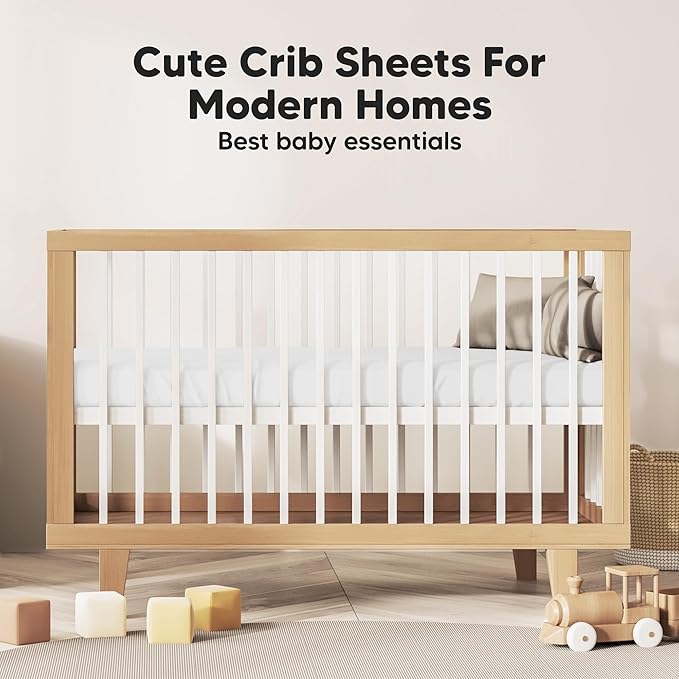 KeaBabies 2-Pack Baby Crib Sheets for Boys, Girls - 52x28 Viscose Derived from Bamboo Toddler Bed Sheets Neutral, Fitted Crib Mattress Cover for Standard Baby Bedding, Soft & Cozy (Rose)