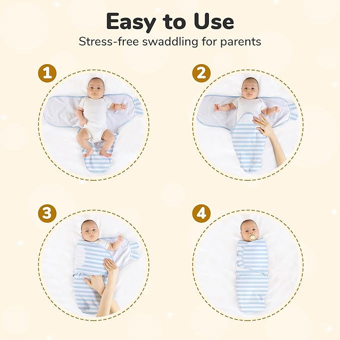 Mama Cheetah Baby Swaddle Sack 3-6 Month, Organic Cotton Swaddle Sleep Sack, Infant Swaddling Blanket Size Large, Large Swaddle Wrap, Easy Swaddles for Boy, 3-Pack