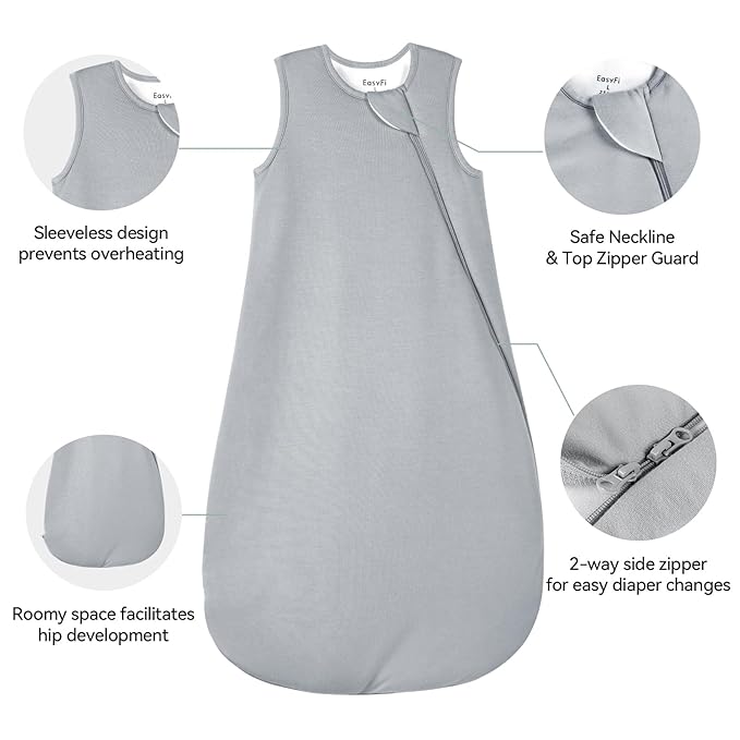 Rayon Made from Bamboo Sleep Sack 12-18 Months 2.5 Tog Winter Supersoft Toddler Sleep Sack for Unisex Girl Boy Thick Warm Baby Sleeping Bag 2-Way Zipper Baby Wearable Blanket