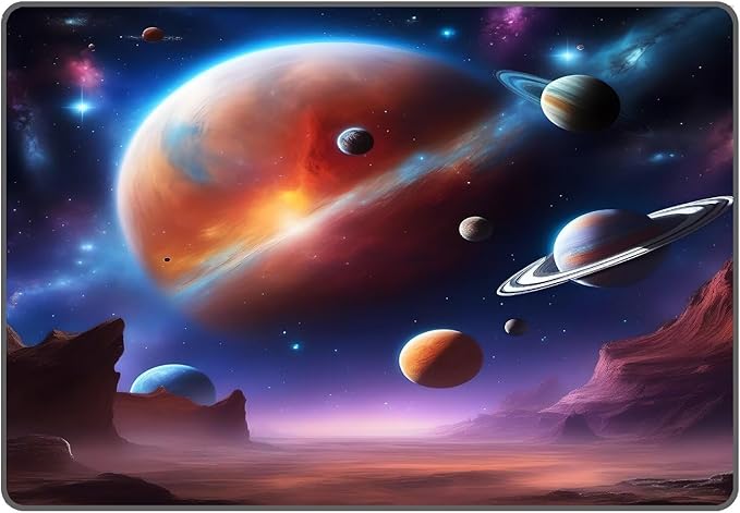 6' x 9' Space Rug for Boys Room Galaxy Rugs Planet Alien Desert Carpet Printed Throw Rugs for Kids Children Living Room,180x275cm